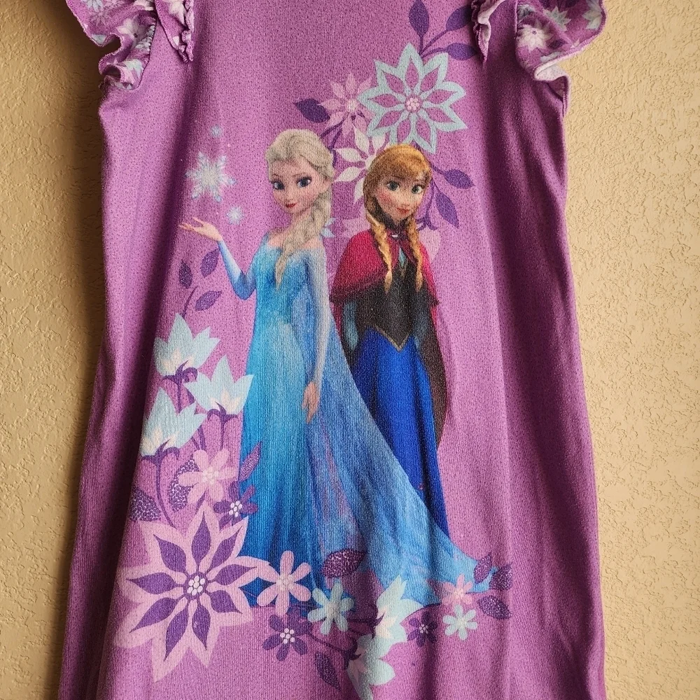Disney store Frozen Anna and Elsa purple nightgown Size 9/10 - Picture 2 of 10